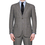 CESARE ATTOLINI Gray Prince of Wales Wool Super 110's Flannel Suit 50 NEW US 40