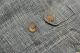 D'AVENZA "BANDERAS" Gray Wool Silk Linen Field Jacket Leather Trims 50 NEW M