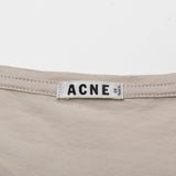 ACNE Solid Beige Cotton Crewneck T-Shirt Size M