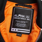 ALPHA INDUSTRIES Black MA-1 Fighter Pilot Bomber Back Print Jacket NEW US M