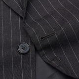 ANDERSON & SHEPPARD Savile Row Bespoke Gray Striped Wool-Mohair Suit US 44
