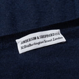 ANDERSON & SHEPPARD Navy Blue Cashmere V-Neck Sweater Size M