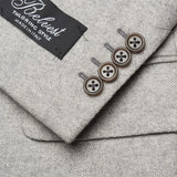 BELVEST Handmade Gray Herringbone Cashmere Flannel Jacket EU 50 NEW US 40 Portly