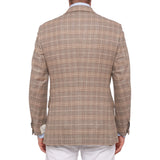 BELVEST Hand Made Tan Prince Of Wales Wool Cashmere Flannel Jacket 50 NEW US 40