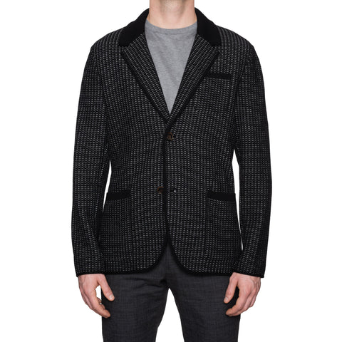 BERLUTI Paris Black Knitted Wool Cardigan Blazer Sweater EU 50 NEW US M