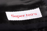 BERNINI Handmade Black Herringbone Wool Super 120's Suit EU 56 NEW US 46 Long