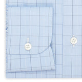 BESPOKE ATHENS Handmade Blue Plaid Cotton Dress Shirt 43 NEW US 17 Regular Fit