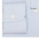 BESPOKE ATHENS Handmade Blue Plaid Poplin Cotton Dress Shirt 42 NEW US 16.5