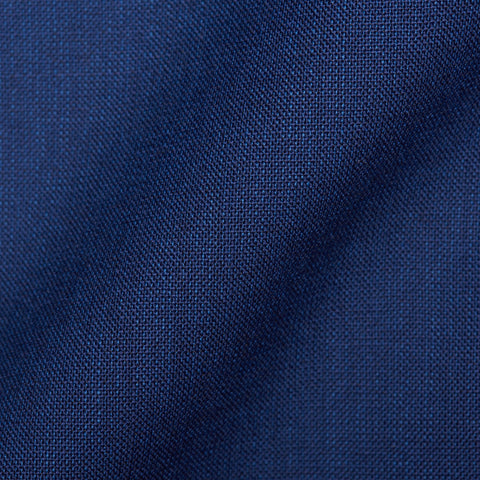 BESPOKE ATHENS Handmade Blue Wool-Mohair Flat Front Pants EU 46 NEW US 30