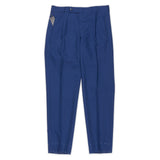 BESPOKE ATHENS Handmade Blue Wool-Mohair Flat Front Pants EU 46 NEW US 30