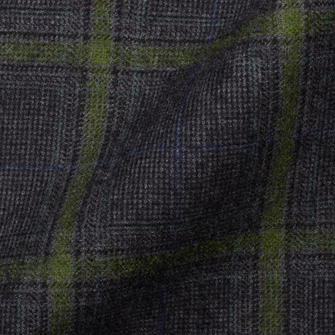 BESPOKE ATHENS Handmade Gray Windowpane Wool-Cotton Jacket EU 48 NEW US 38