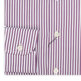 BESPOKE ATHENS Handmade Purple Striped Poplin Cotton Dress Shirt 41 NEW 16