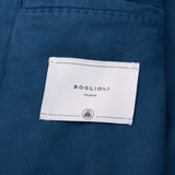 BOGLIOLI Milano "K. Jacket" Blue Herringbone Cotton DB Jacket EU 50 NEW US 40