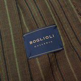 BOGLIOLI Galleria Brown Striped Wool-Silk Unconstructed Jacket EU 48 NEW US 38