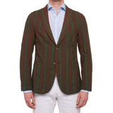 BOGLIOLI Galleria Rust Striped Wool-Silk-Linen Unconstructed Jacket 50 NEW 40