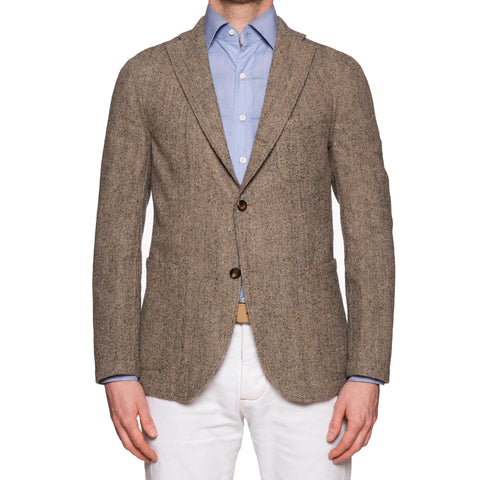 BOGLIOLI Milano "68" Khaki Tweed Wool Unconstructed Jacket EU 50 NEW US 40