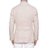 BOGLIOLI "K. Jacket" Beige Herringbone Cotton-Linen Unlined Jacket 52 NEW US 42