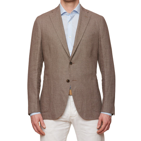 BOGLIOLI Milano "K. Jacket" Beige Linen-Cotton Hopsack Unlined Jacket 52 NEW 42