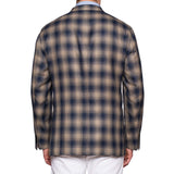 BOGLIOLI Milano "K. Jacket" Blue-Beige Plaid Cotton-Wool-Silk Jacket 60 NEW 50