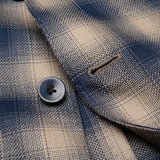 BOGLIOLI Milano "K. Jacket" Blue-Beige Plaid Cotton-Wool-Silk Jacket 60 NEW 50