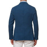 BOGLIOLI Milano "K. Jacket" Blue Herringbone Cotton DB Jacket EU 50 NEW US 40
