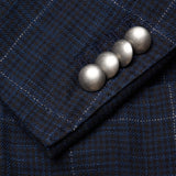 BOGLIOLI Milano "K. Jacket" Blue Plaid Cotton-Silk DB Jacket EU 48 NEW US 38