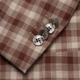 BOGLIOLI Milano "K. Jacket" Brown Plaid Wool Unlined Suit EU 50 NEW US 40