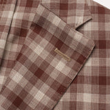 BOGLIOLI Milano "K. Jacket" Brown Plaid Wool Unlined Suit EU 50 NEW US 40