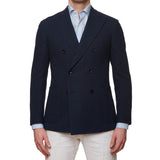 BOGLIOLI Milano "K. Jacket" Navy Blue Jacquard Cotton-Silk DB Jacket NEW