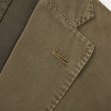 BOGLIOLI Milano "K. Jacket" Olive Herringbone Cotton Jacket EU 50 NEW US 40