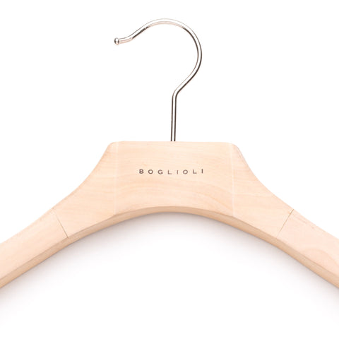 BOGLIOLI Natural Wood Coat Hanger Set of 5 Size 42/M-L 45/XL
