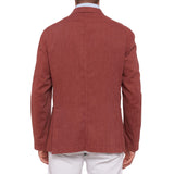 BOGLIOLI "68" Crimson Herringbone Cotton-Linen Unconstructed Jacket 50 NEW 40
