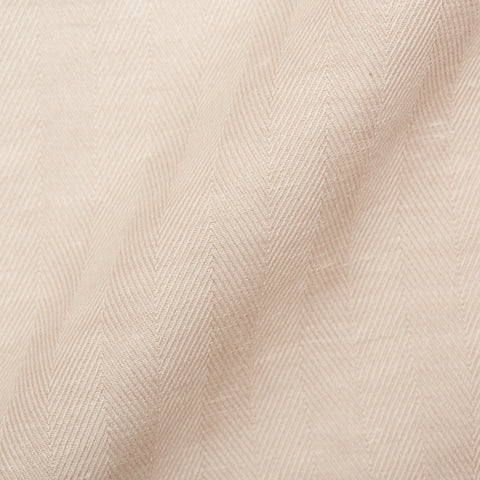 BOGLIOLI "K. Jacket" Beige Herringbone Cotton-Linen Unlined Suit EU 50 NEW US 40