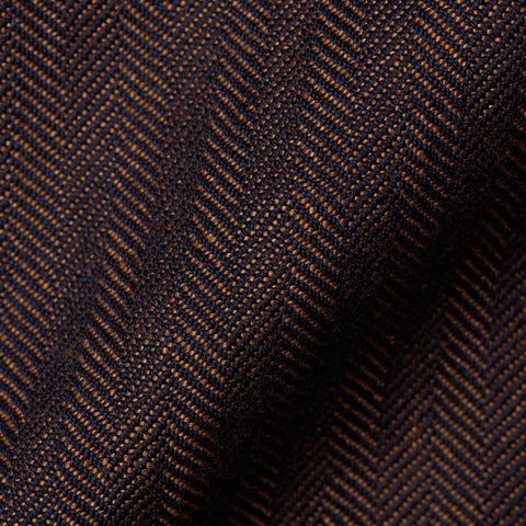 BOGLIOLI "K. Jacket" Blue Herringbone Solaro Linen-Wool Unlined Jacket 50 NEW 40