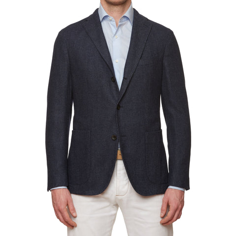 BOGLIOLI "K. Jacket" Blue Wool-Cashmere-Silk Hopsack Unlined Jacket 50 NEW 40