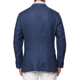 BOGLIOLI "K. Jacket" Blue Wool-Linen Hopsack Unlined Jacket EU 58 NEW US 48