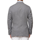 BOGLIOLI "K. Jacket" Gray Linen-Cotton Peak Lapel Unlined Jacket EU 58 NEW US 48