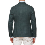 BOGLIOLI "K. Jacket" Green Herringbone Wool-Linen Unlined Jacket EU 50 NEW US 40