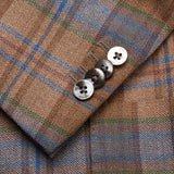 BOGLIOLI "K. Jacket" Plaid Linen-Wool Unlined Peak Lapel Jacket EU 48 NEW US 38