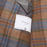 BOGLIOLI "K. Jacket" Plaid Linen-Wool Unlined Peak Lapel Jacket EU 48 NEW US 38