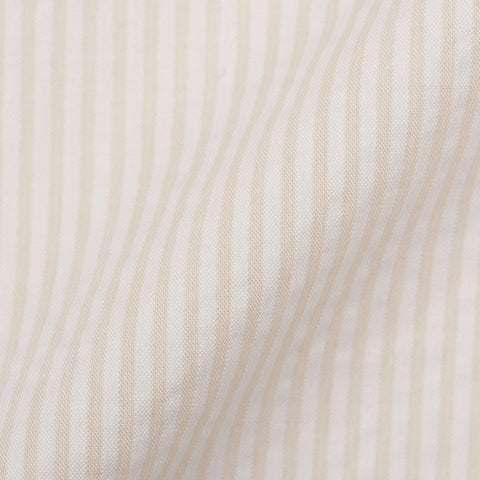 BOGLIOLI "K. Jacket" White-Beige Striped Seersucker Cotton Peak Lapel Jacket NEW