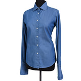 BOGLIOLI Milano Blue Denim Women Shirt Top IT 40 NEW US 4