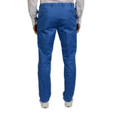 BOGLIOLI Milano "Wear" Blue Cotton-Linen Flat Front Slim Fit Pants 56 NEW US 40