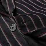 BOTTEGA VENETA Black Striped Cotton Blend 1 Button Jacket EU 52 NEW US 42