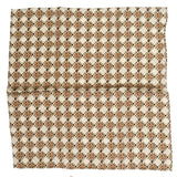 BRIONI Handmade Beige Macro-Design Silk Tie Pocket Square Set NEW