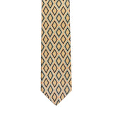 BRIONI Handmade Beige Rhombus Pattern Silk Tie NEW
