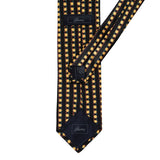 BRIONI Handmade Black Square Pin Dot Striped Silk Tie NEW