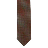 BRIONI Handmade Brown Geometric Micro-design Silk Tie NEW