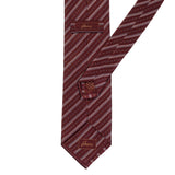 BRIONI Handmade Burgundy Diagonal Striped Silk Tie Pocket Square Set NEW