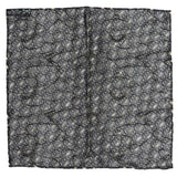 BRIONI Handmade Gray Macro-design Silk Tie Pocket Square Set NEW